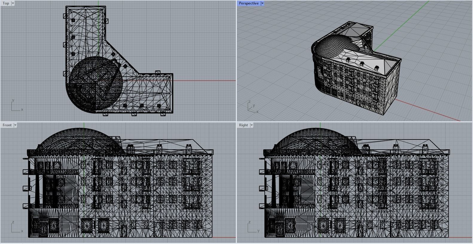 Armenian residential stalinka buildings Low-poly Low-poly 3D model_30