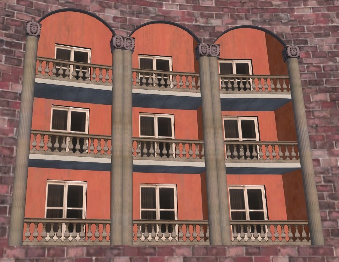 Armenian residential stalinka buildings Low-poly Low-poly 3D model_2