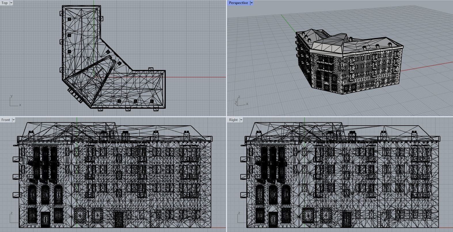 Armenian residential stalinka buildings Low-poly Low-poly 3D model_31