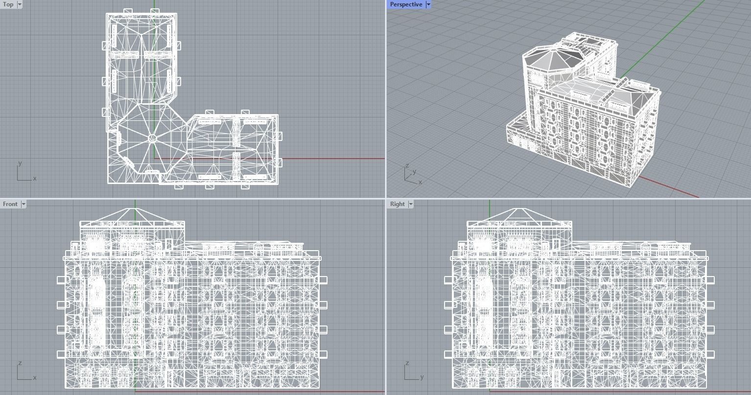 Armenian residential stalinka buildings Low-poly Low-poly 3D model_36