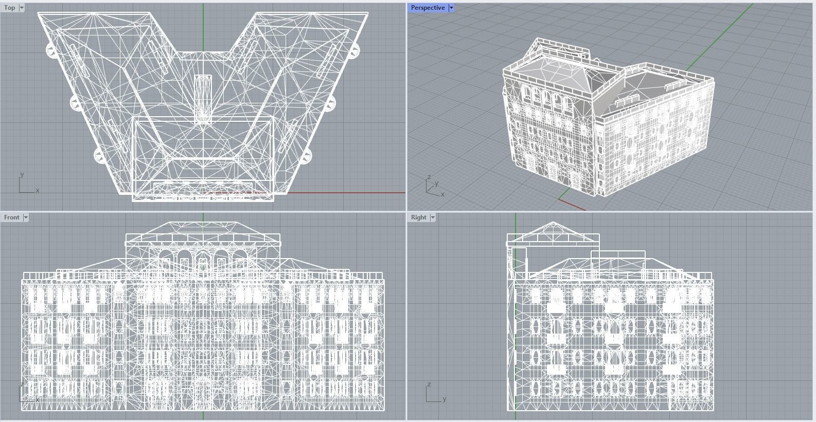 Armenian residential stalinka buildings Low-poly Low-poly 3D model_39