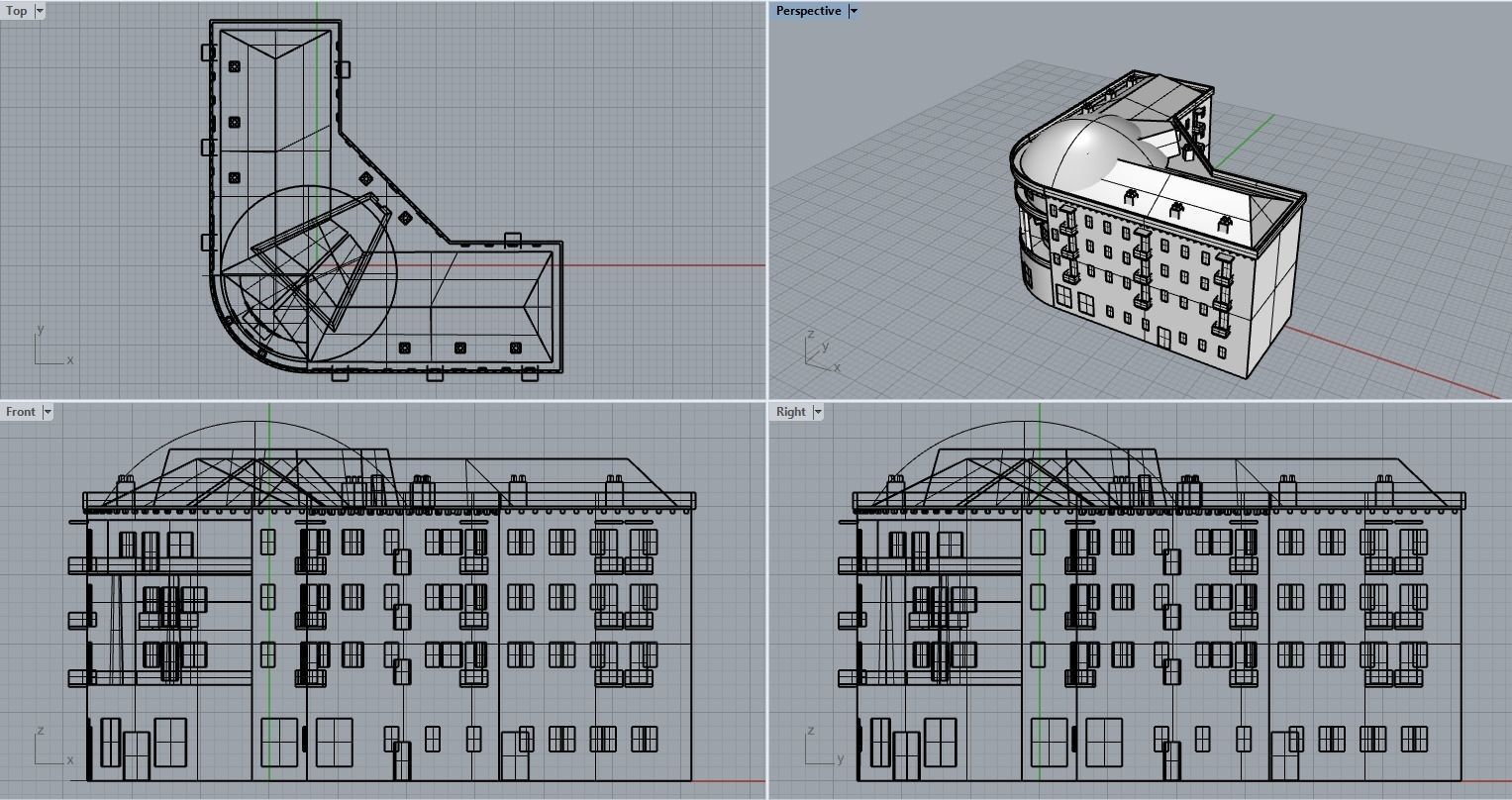 Armenian residential stalinka buildings Low-poly Low-poly 3D model_22
