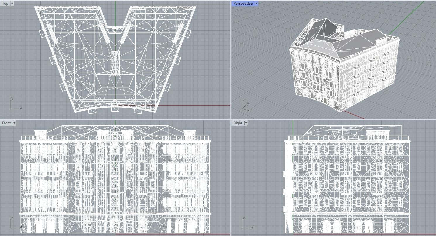 Armenian residential stalinka buildings Low-poly Low-poly 3D model_34