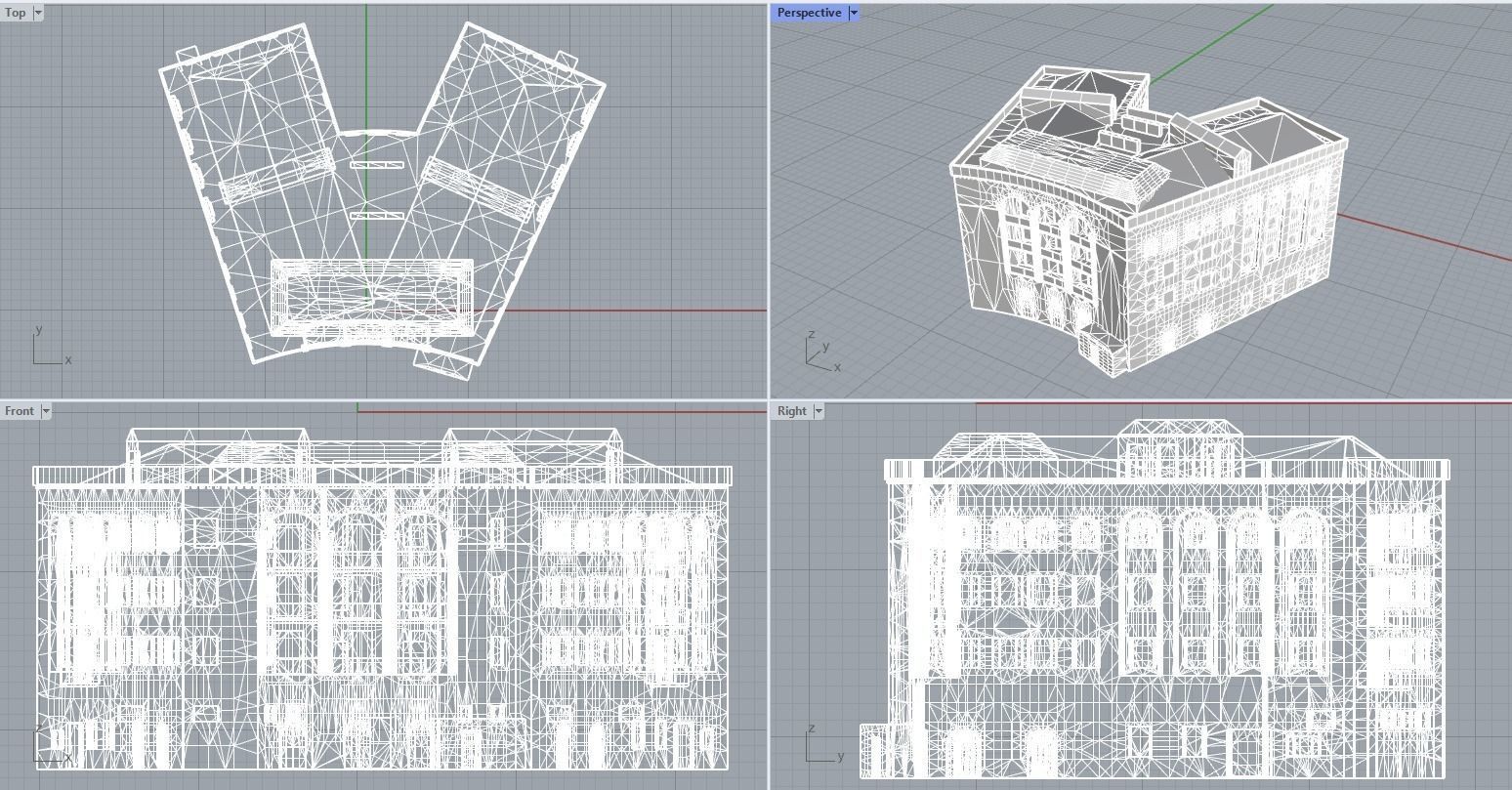 Armenian residential stalinka buildings Low-poly Low-poly 3D model_33