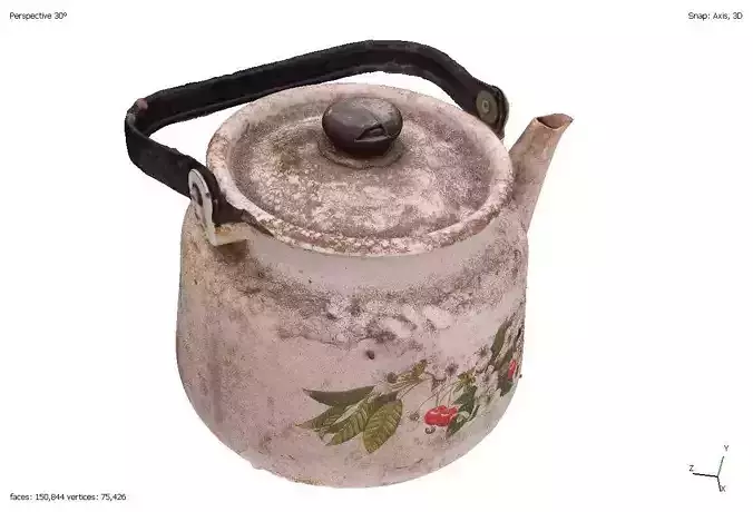 Two old dirty teapots 3D model