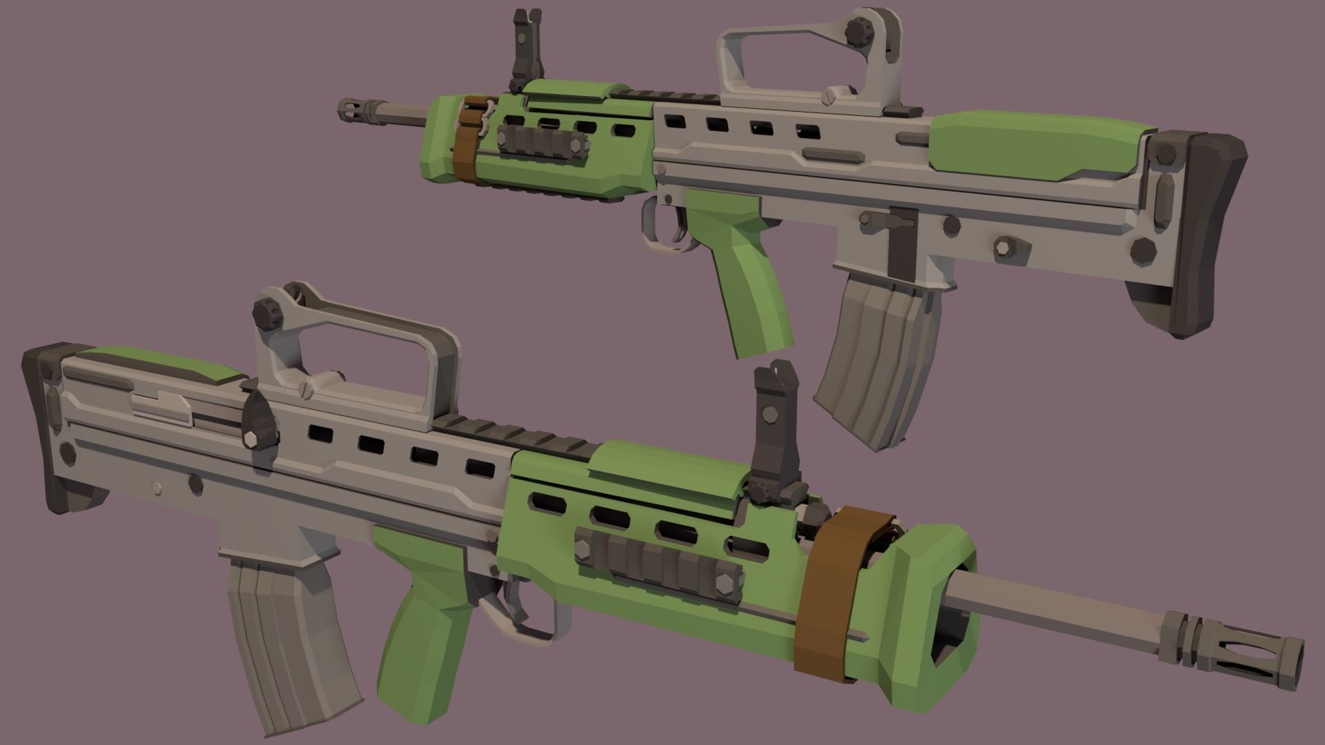Low Poly Modern Weapon Package Free Sample Free low-poly 3D model_1