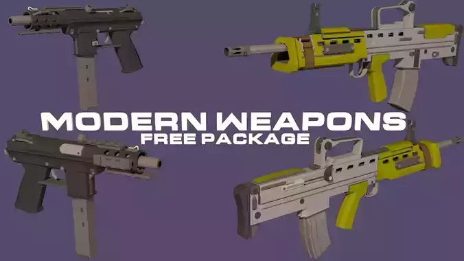 Low Poly Modern Weapon Package Free Sample