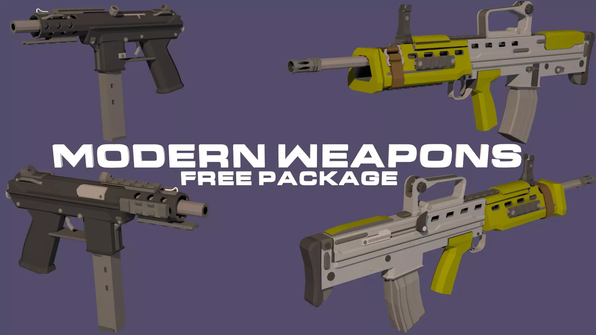 Low Poly Modern Weapon Package Free Sample Free low-poly 3D model_0