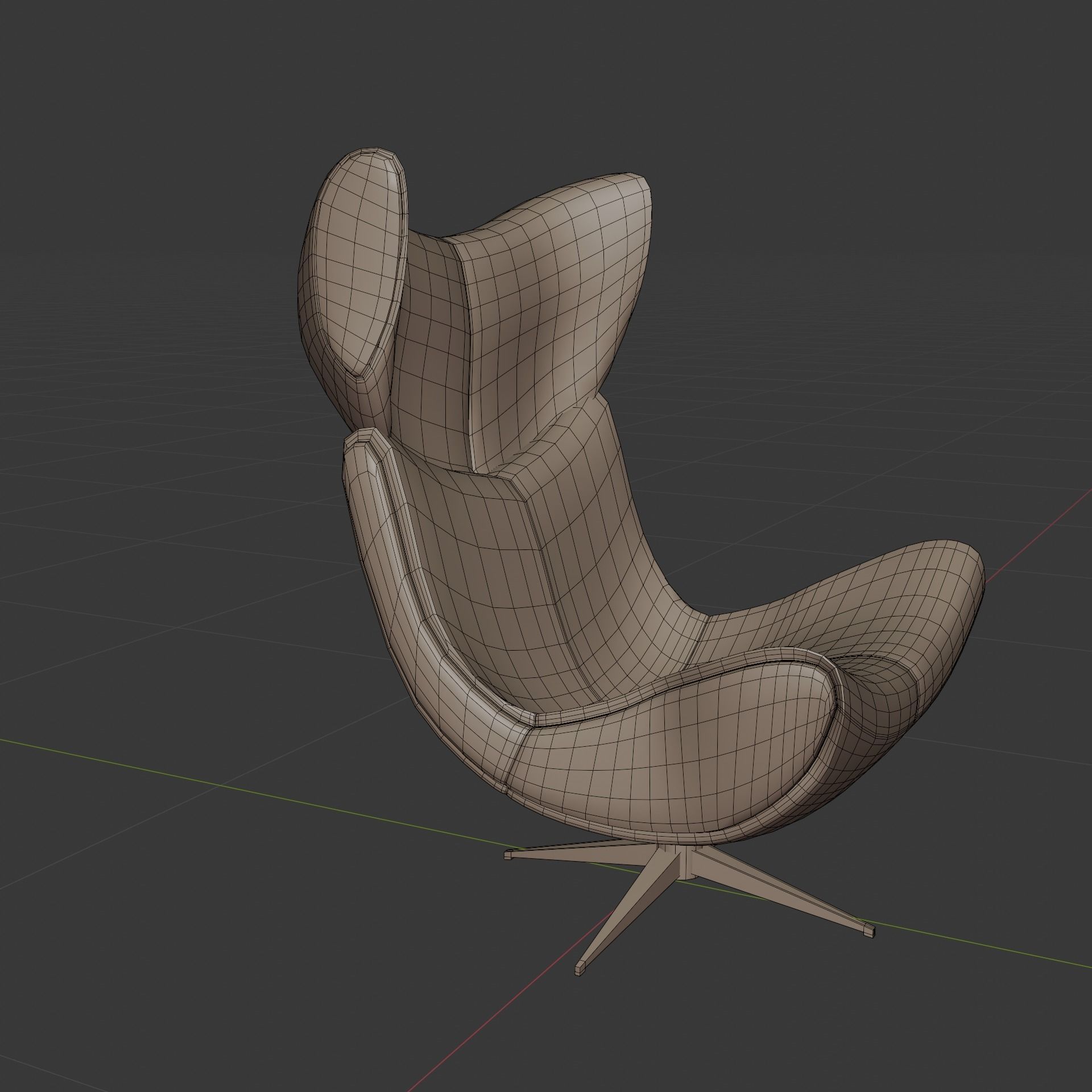 Black chair 3D model_6