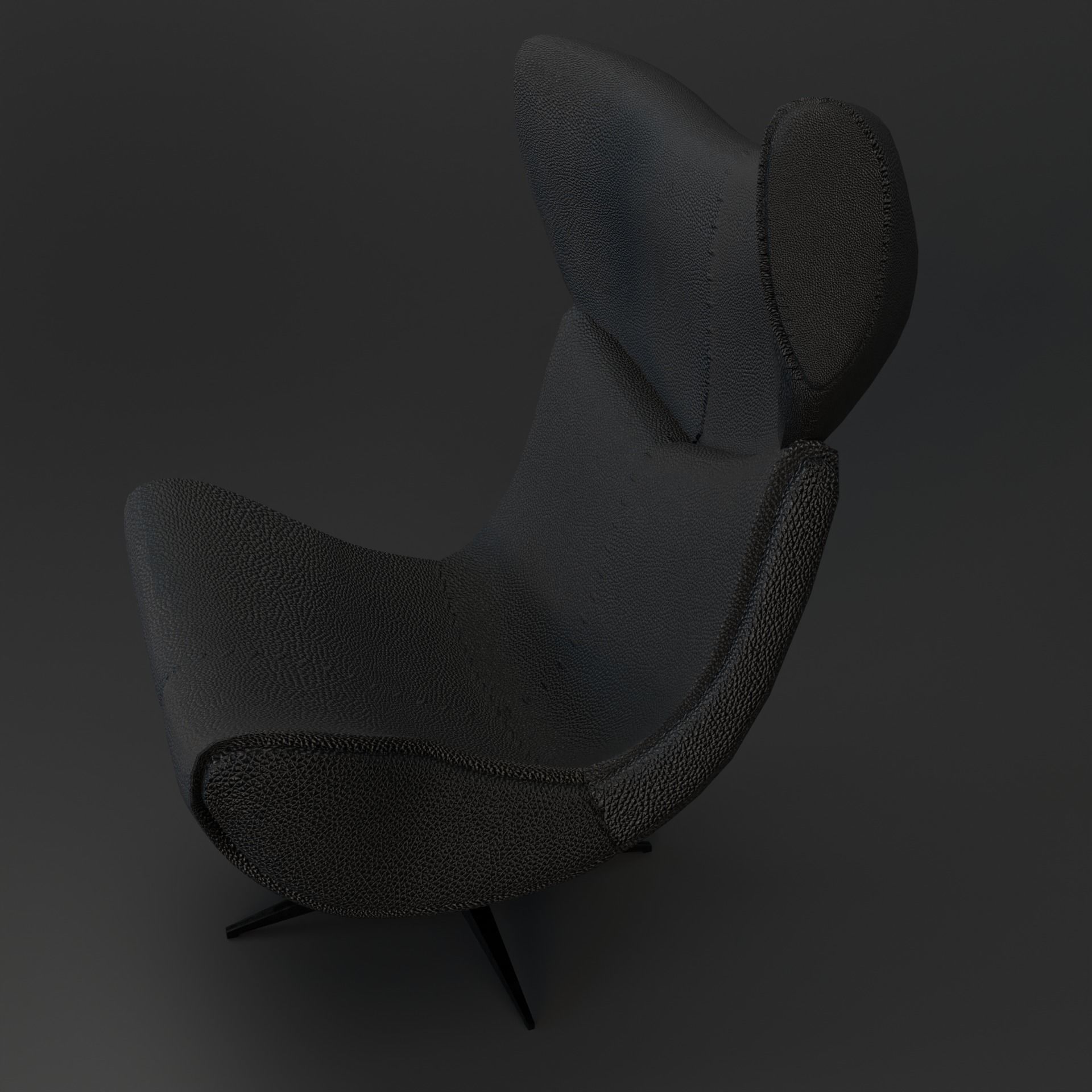 Black chair 3D model_3