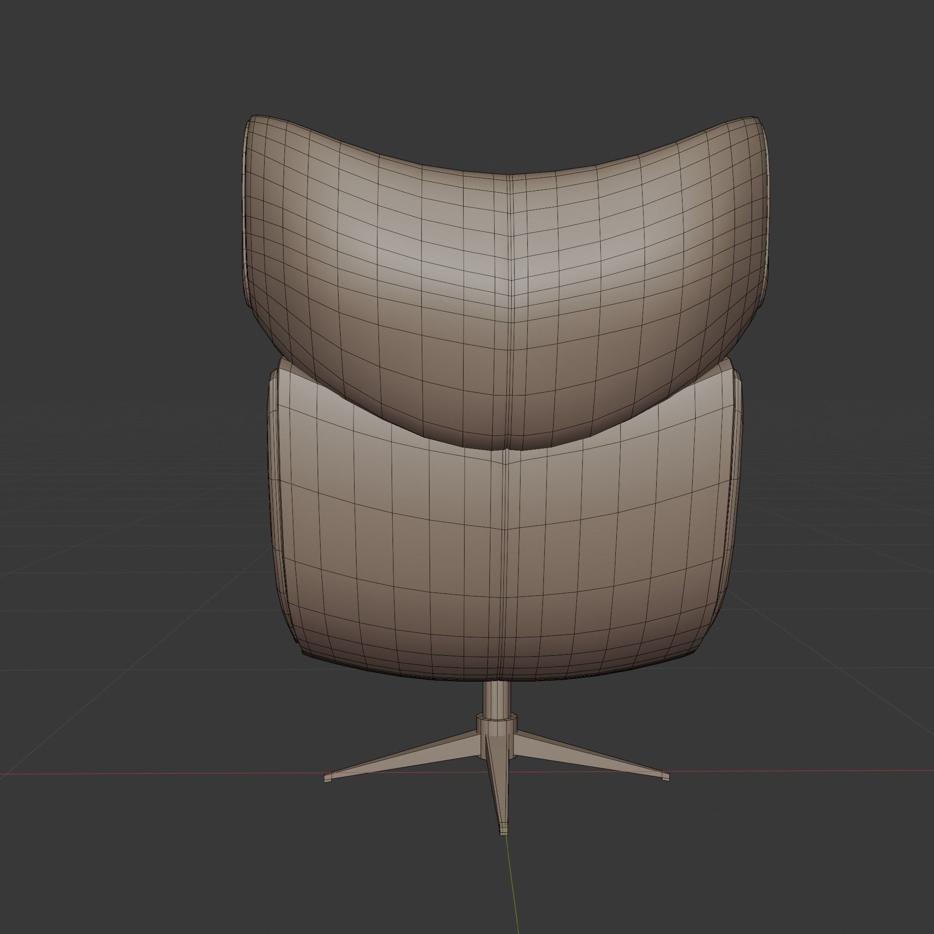 Black chair 3D model_4