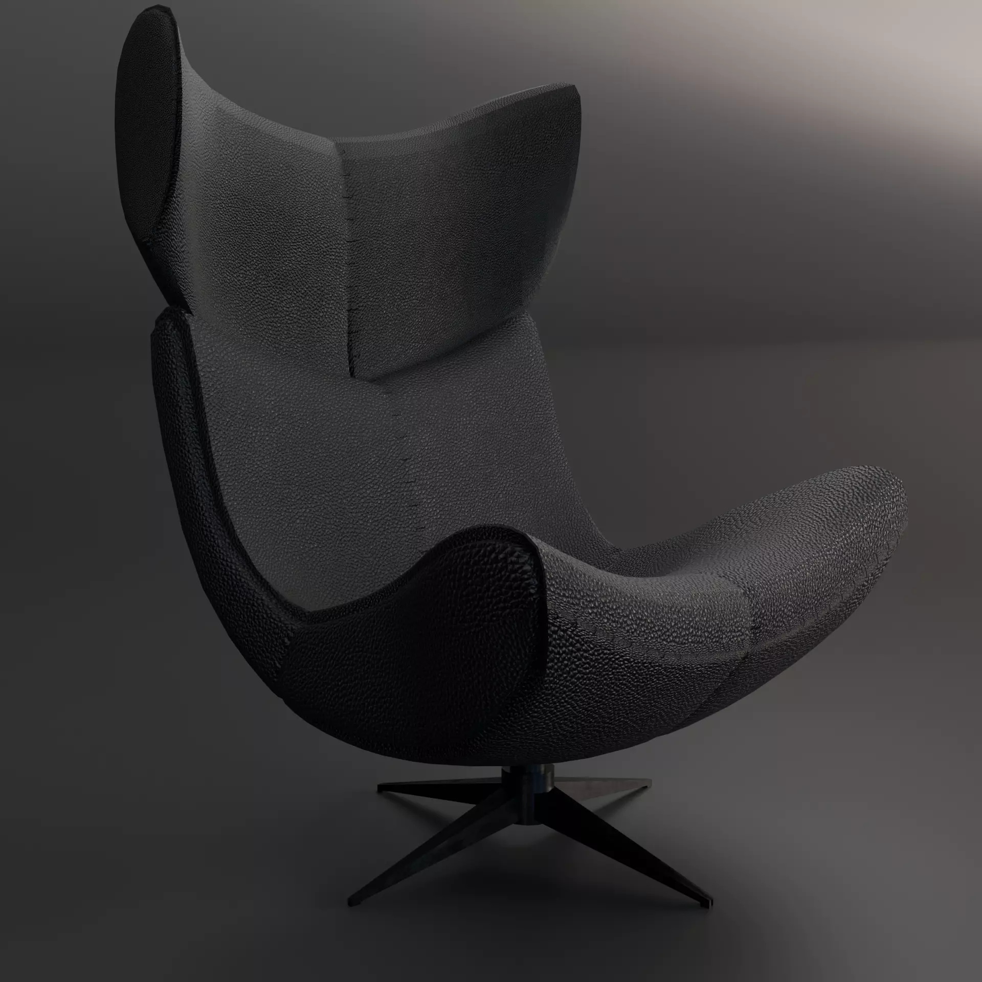 Black chair 3D model_0