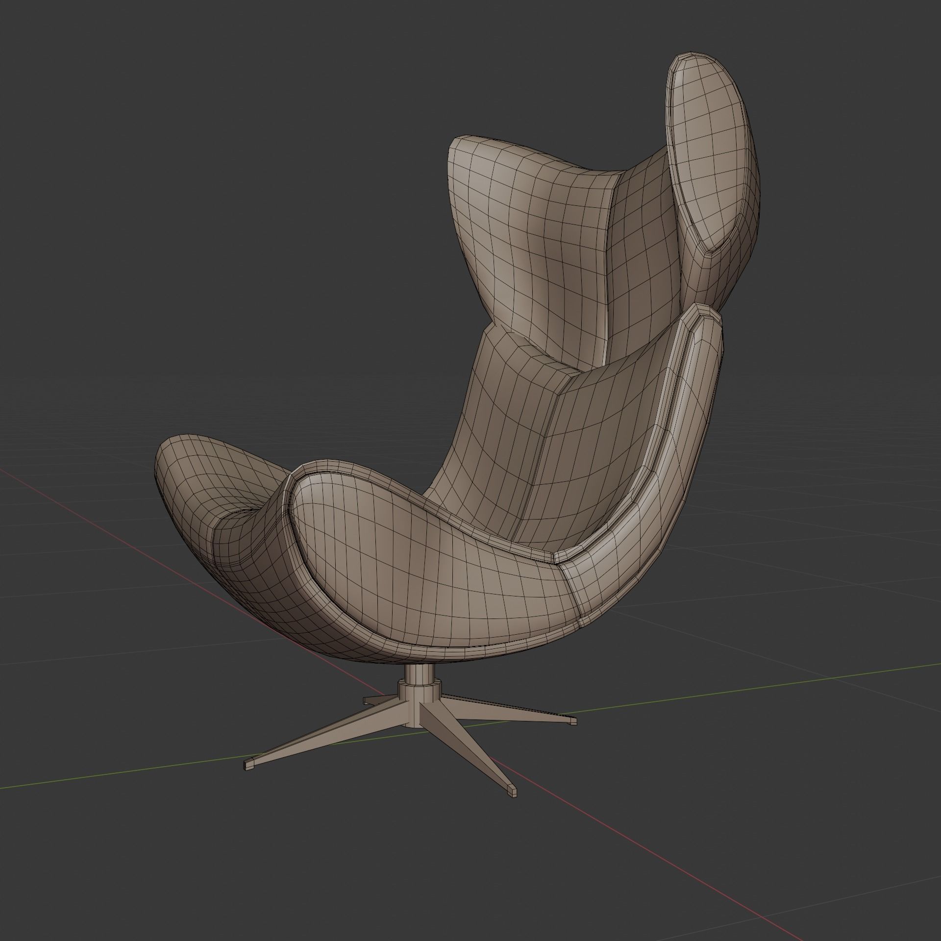 Black chair 3D model_7
