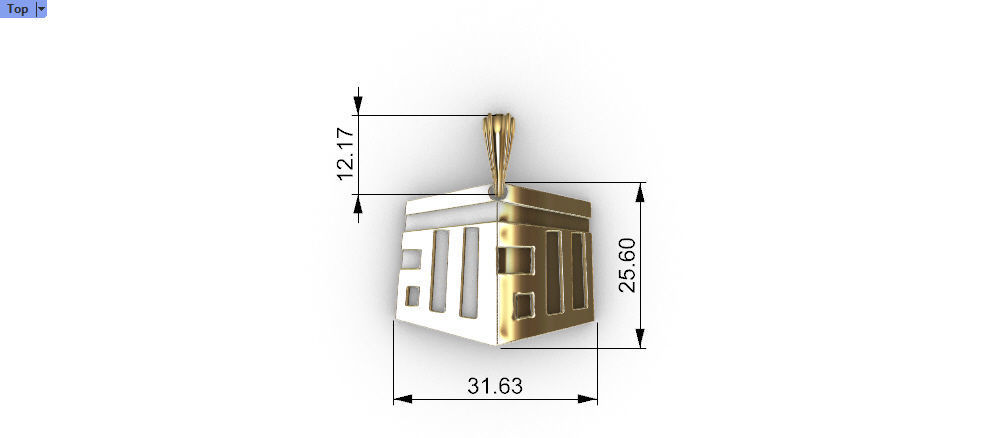 Kaaba 3D Design Muslim Necklace Pendant Charm Jewelry 3D print model_13