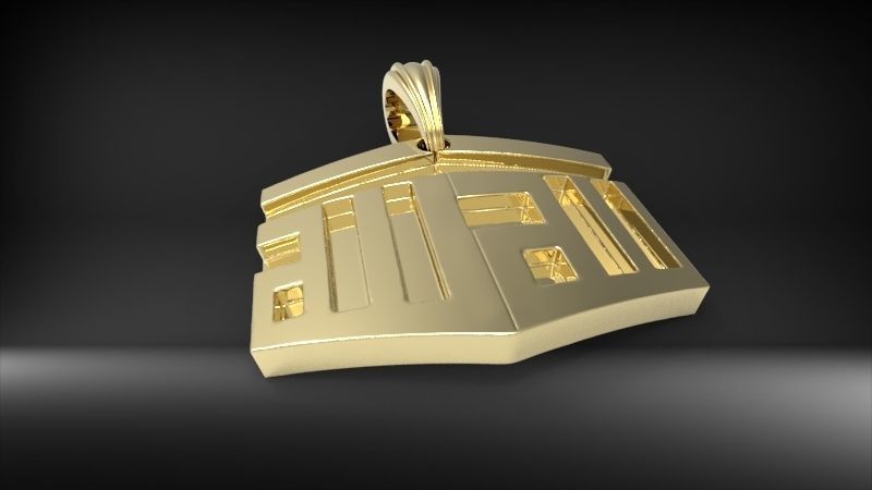 Kaaba 3D Design Muslim Necklace Pendant Charm Jewelry 3D print model_5