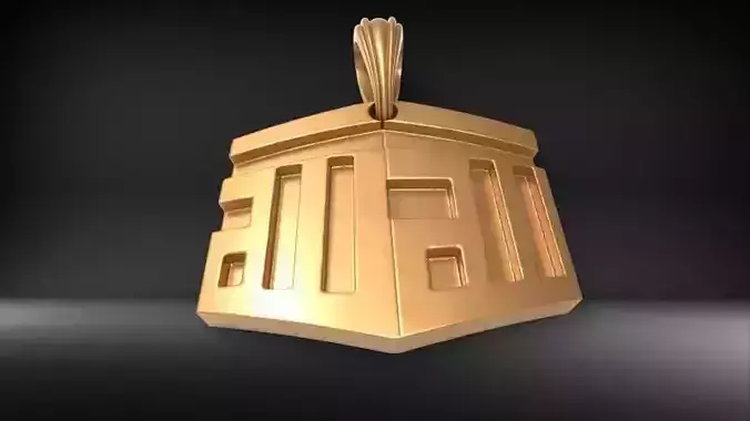 Kaaba 3D Design Muslim Necklace Pendant Charm Jewelry 3D print model