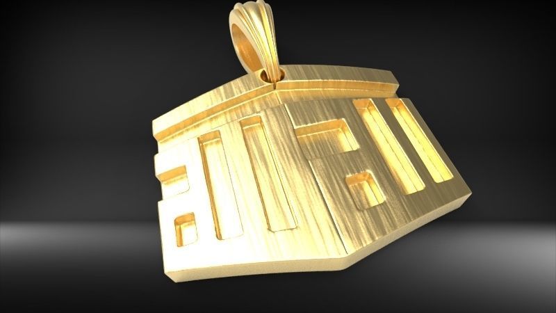Kaaba 3D Design Muslim Necklace Pendant Charm Jewelry 3D print model_9