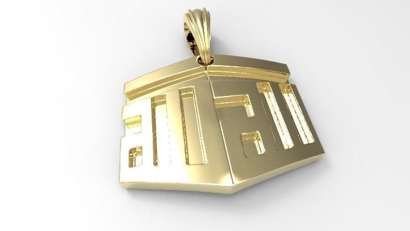 Kaaba 3D Design Muslim Necklace Pendant Charm Jewelry 3D print model_4
