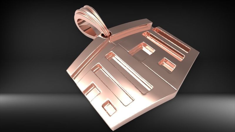 Kaaba 3D Design Muslim Necklace Pendant Charm Jewelry 3D print model_11