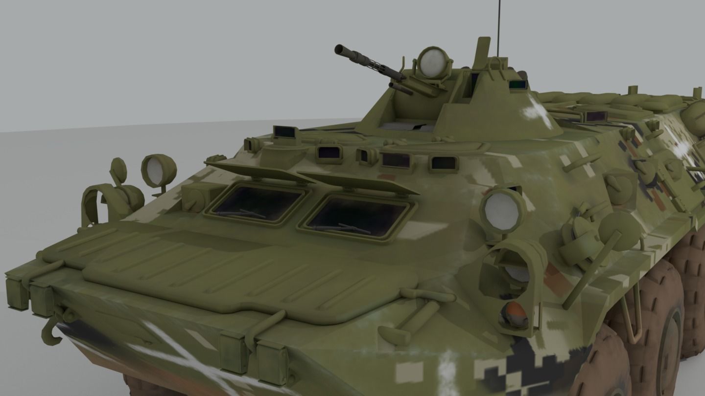 BTR-80  APC  Ukrainian and Russian Vehicle 3D model_15