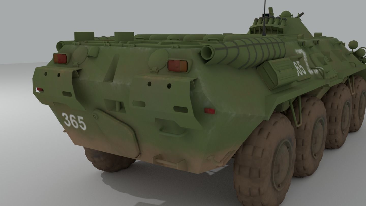 BTR-80  APC  Ukrainian and Russian Vehicle 3D model_7