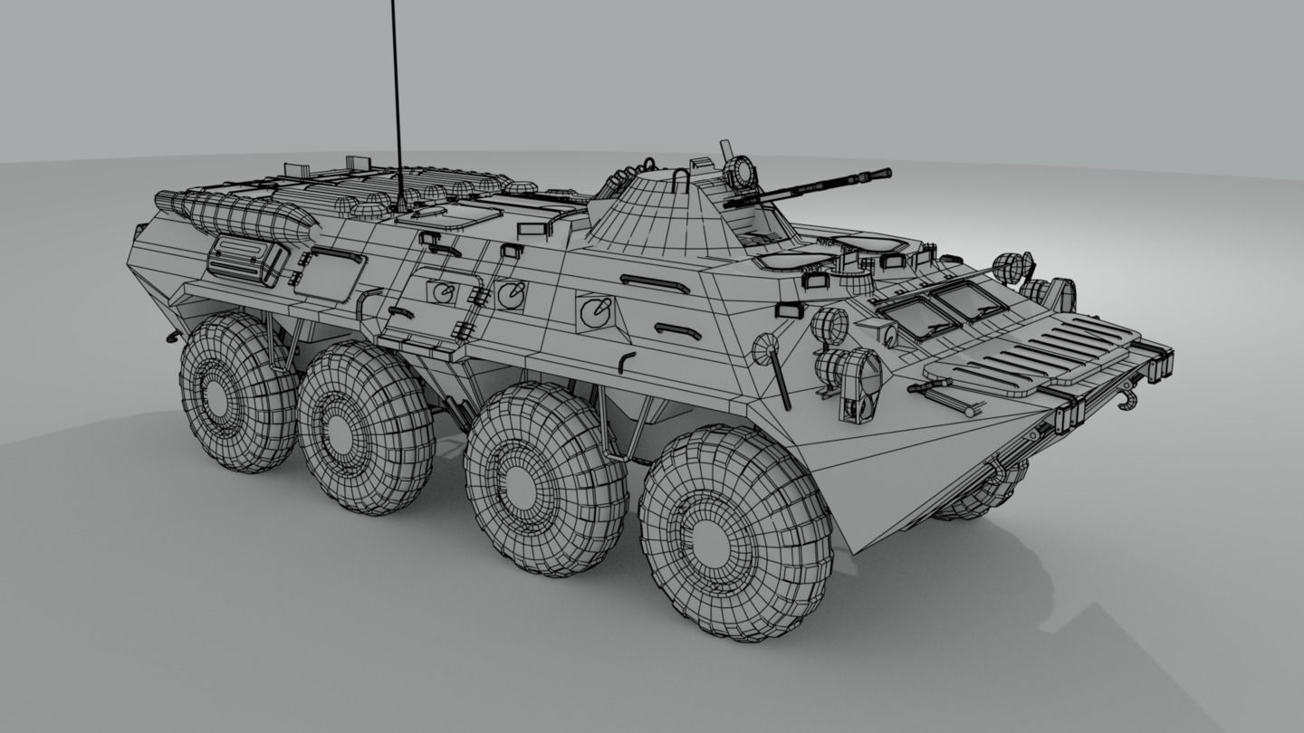 BTR-80  APC  Ukrainian and Russian Vehicle 3D model_24