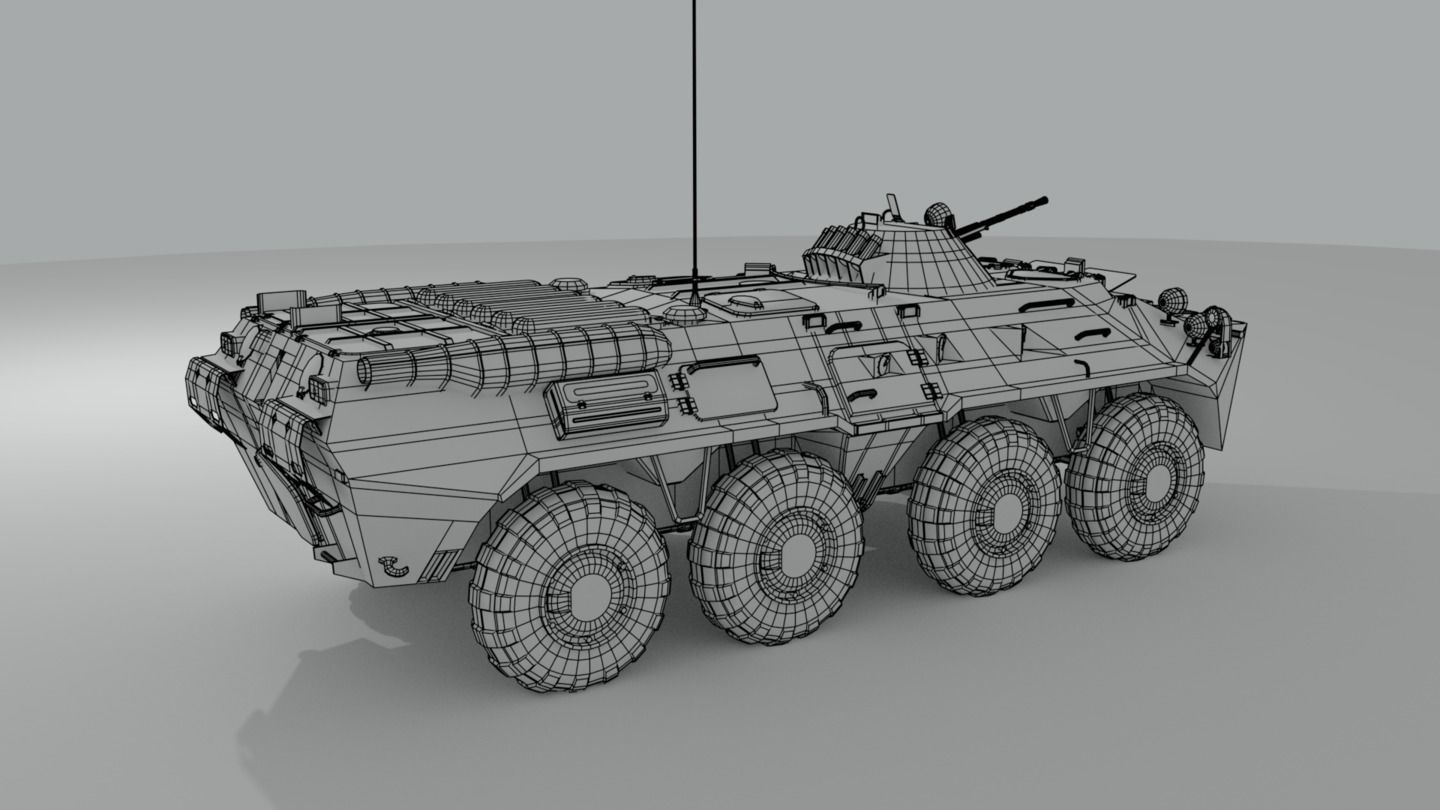 BTR-80  APC  Ukrainian and Russian Vehicle 3D model_23