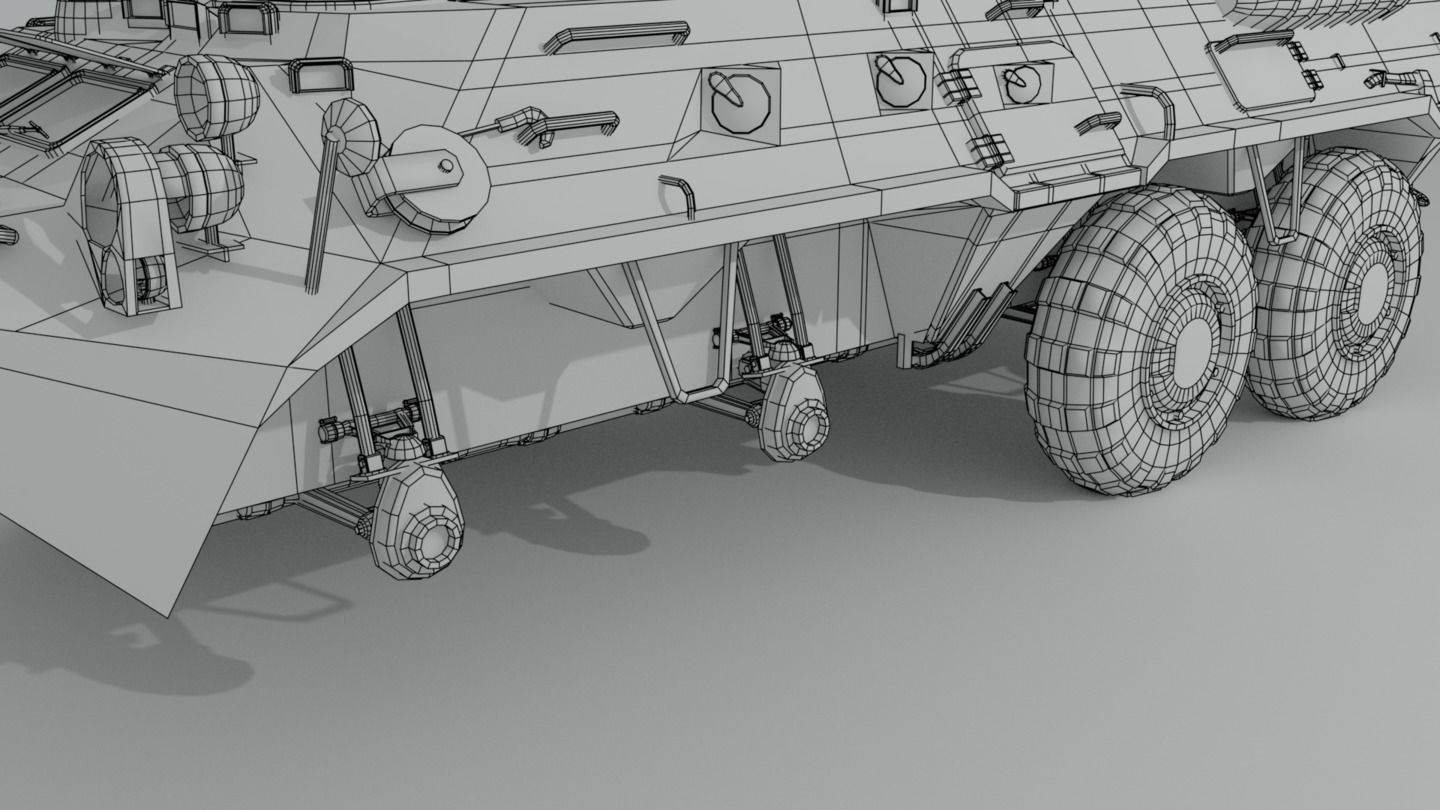 BTR-80  APC  Ukrainian and Russian Vehicle 3D model_25