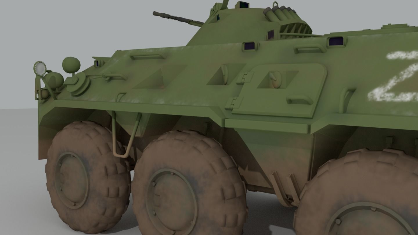 BTR-80  APC  Ukrainian and Russian Vehicle 3D model_6