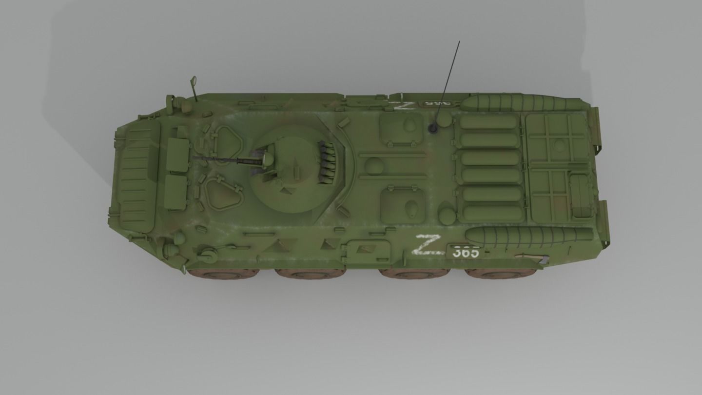 BTR-80  APC  Ukrainian and Russian Vehicle 3D model_9