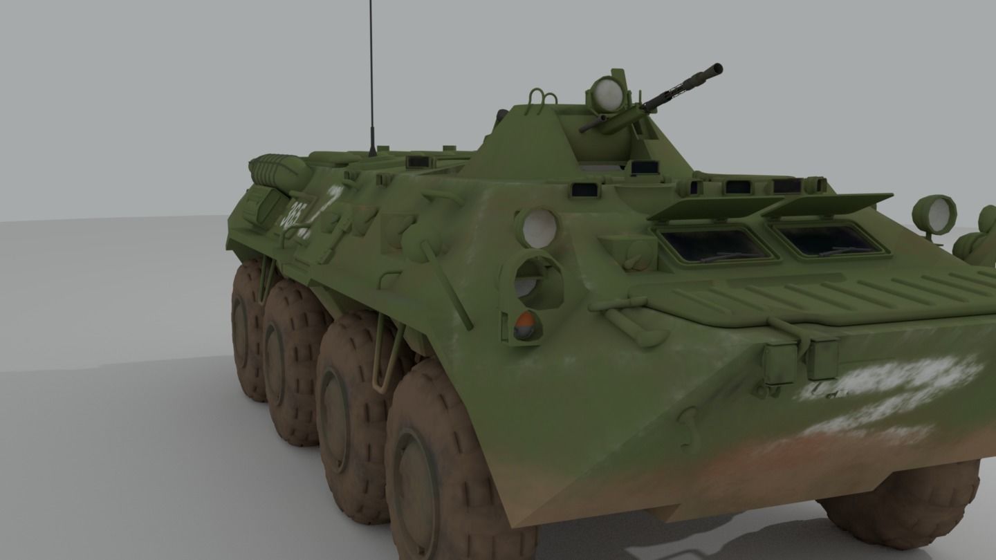 BTR-80  APC  Ukrainian and Russian Vehicle 3D model_8