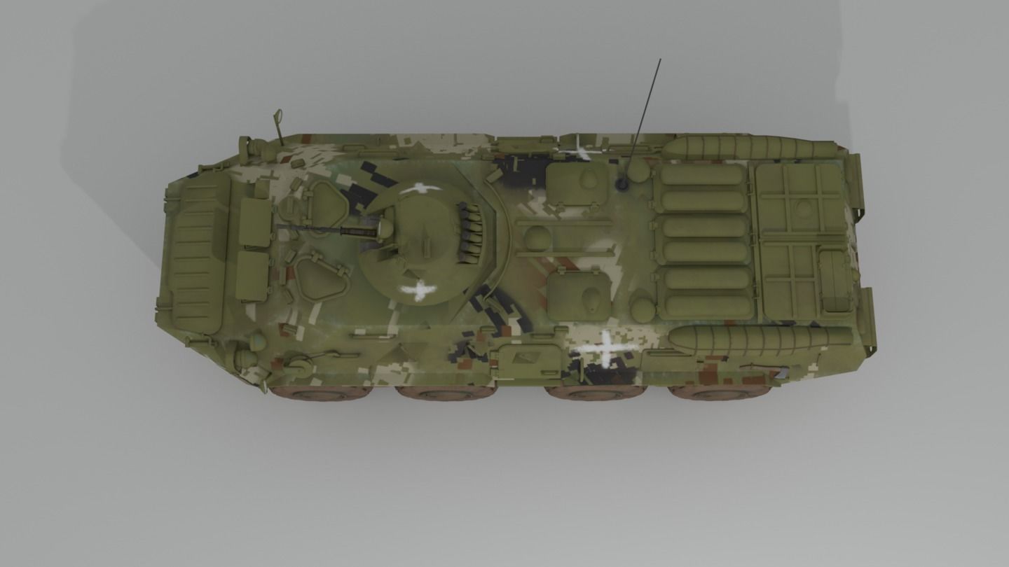 BTR-80  APC  Ukrainian and Russian Vehicle 3D model_19