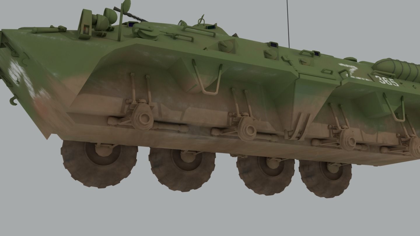 BTR-80  APC  Ukrainian and Russian Vehicle 3D model_28