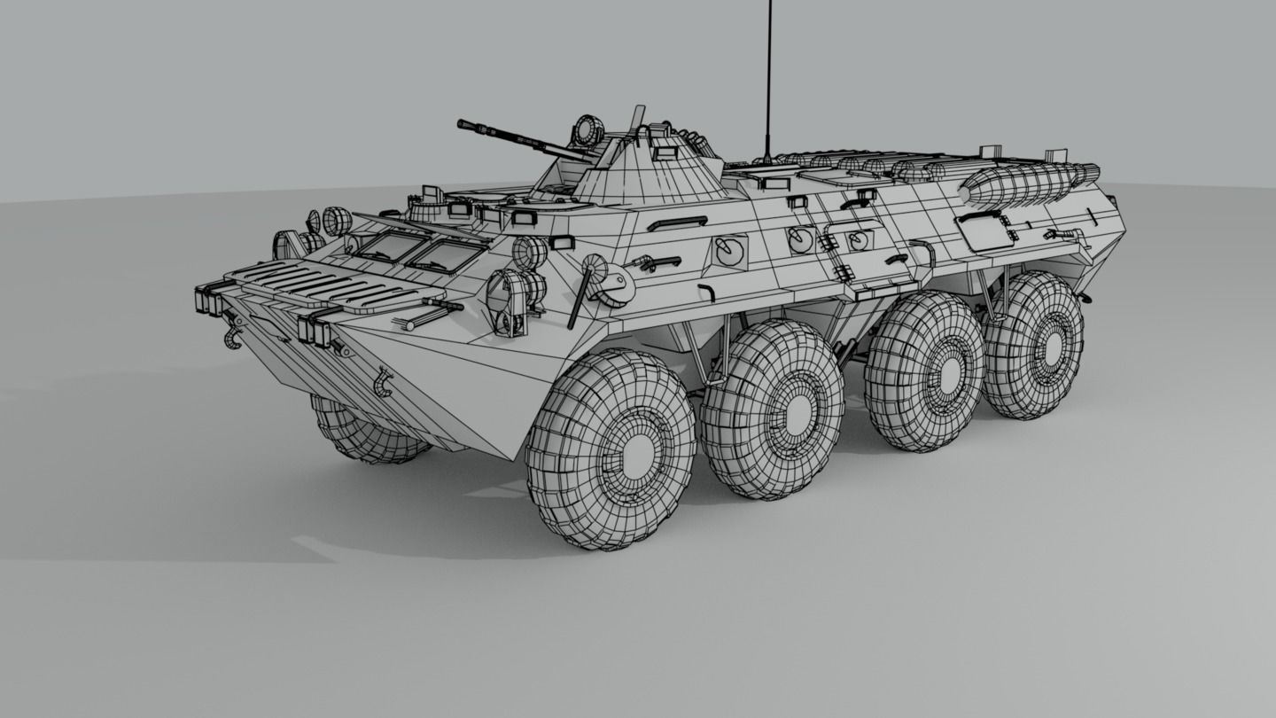 BTR-80  APC  Ukrainian and Russian Vehicle 3D model_21