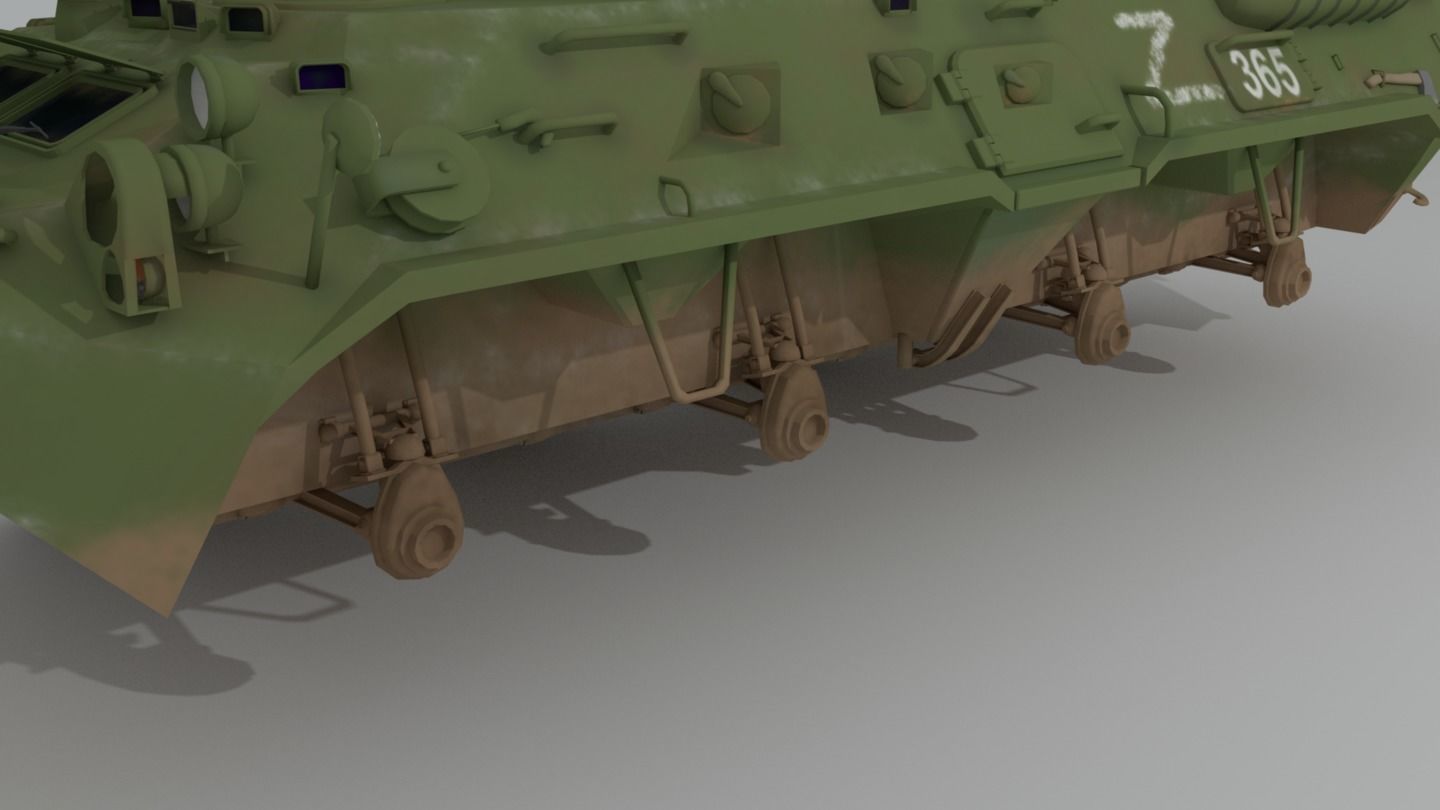BTR-80  APC  Ukrainian and Russian Vehicle 3D model_27