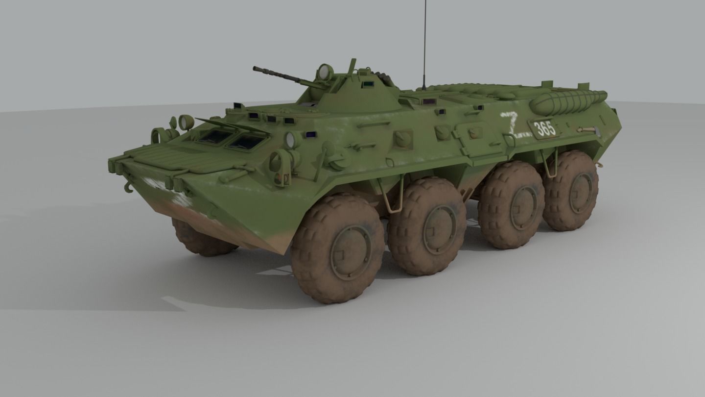 BTR-80  APC  Ukrainian and Russian Vehicle 3D model_1