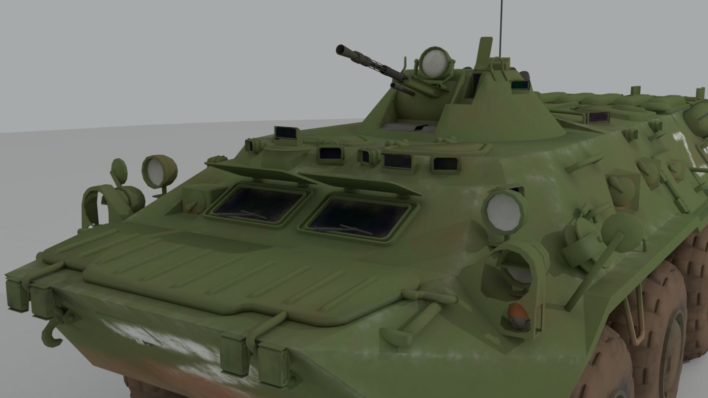 BTR-80  APC  Ukrainian and Russian Vehicle 3D model_5