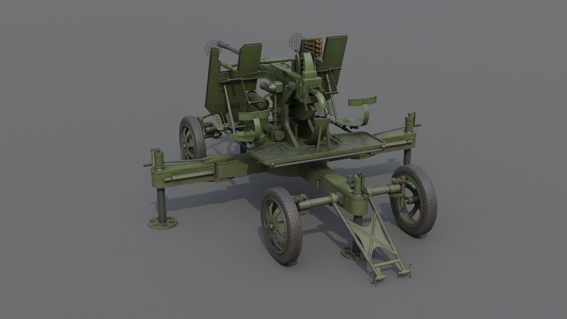 Bofors 40 mm Automatic Gun L-60 Low-poly 3D model_21