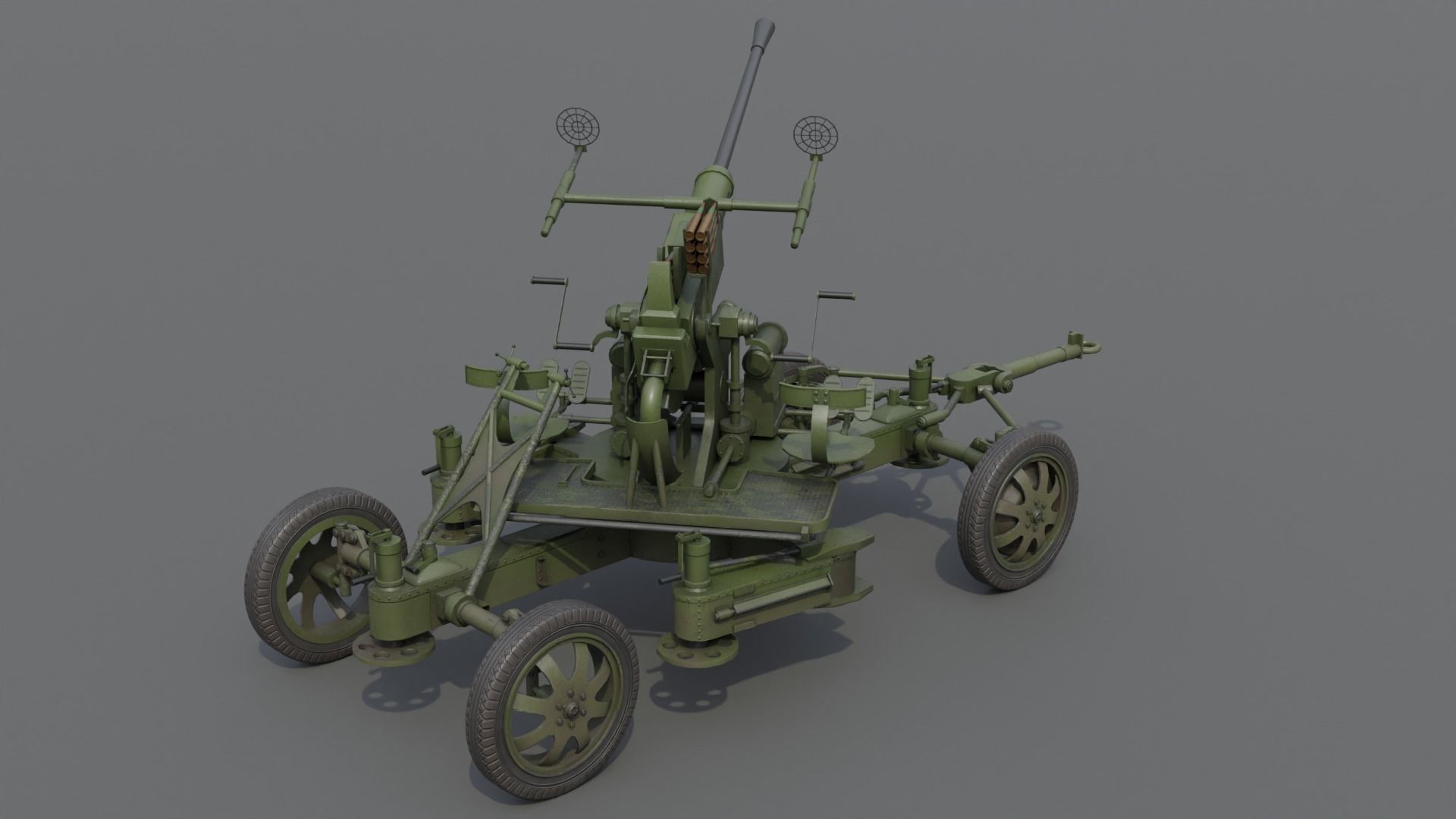 Bofors 40 mm Automatic Gun L-60 Low-poly 3D model_8