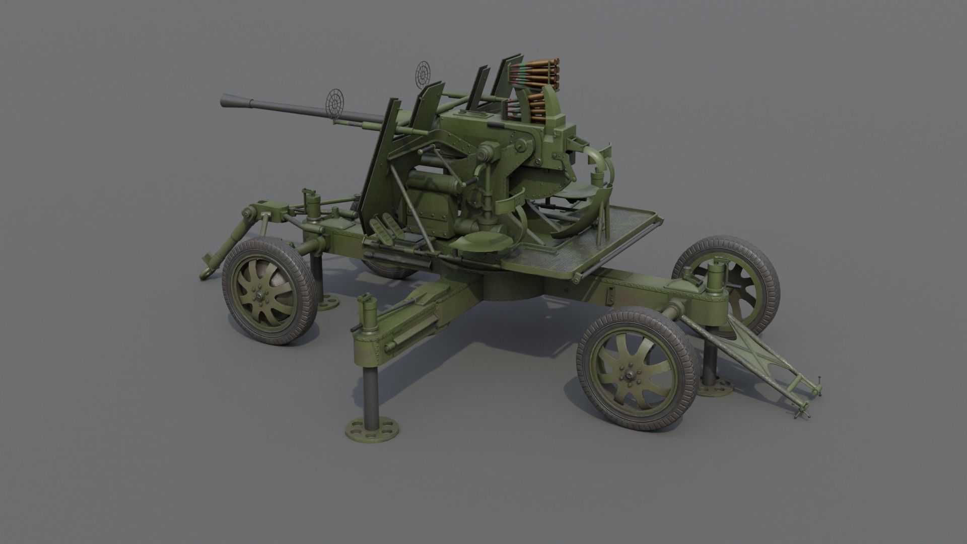 Bofors 40 mm Automatic Gun L-60 Low-poly 3D model_22