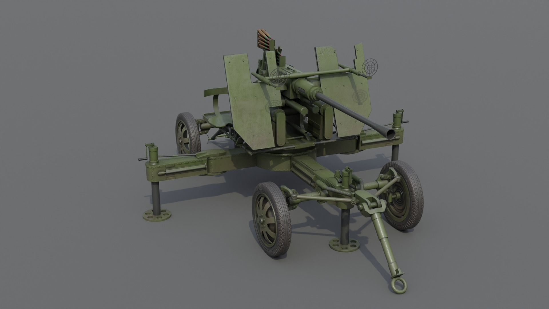 Bofors 40 mm Automatic Gun L-60 Low-poly 3D model_16