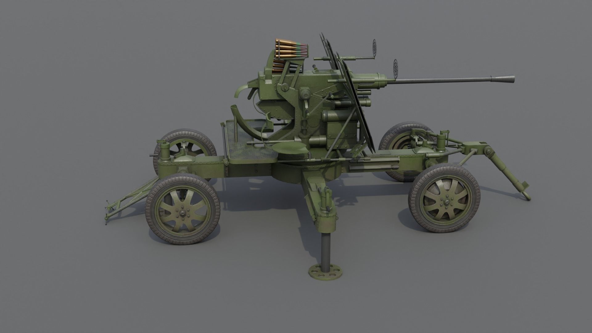 Bofors 40 mm Automatic Gun L-60 Low-poly 3D model_18