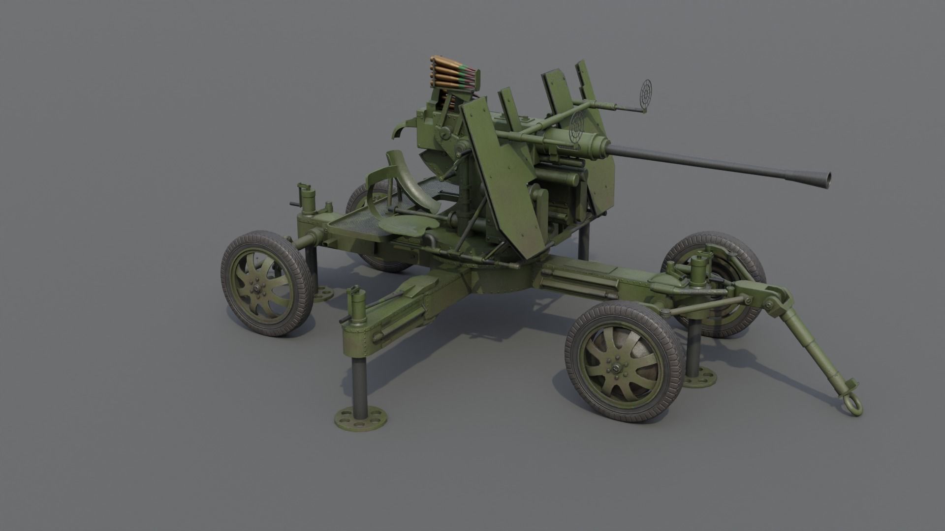 Bofors 40 mm Automatic Gun L-60 Low-poly 3D model_17