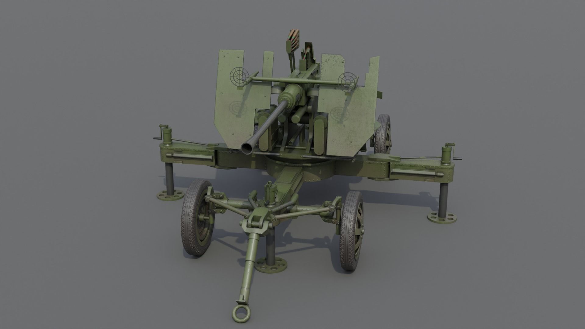Bofors 40 mm Automatic Gun L-60 Low-poly 3D model_15