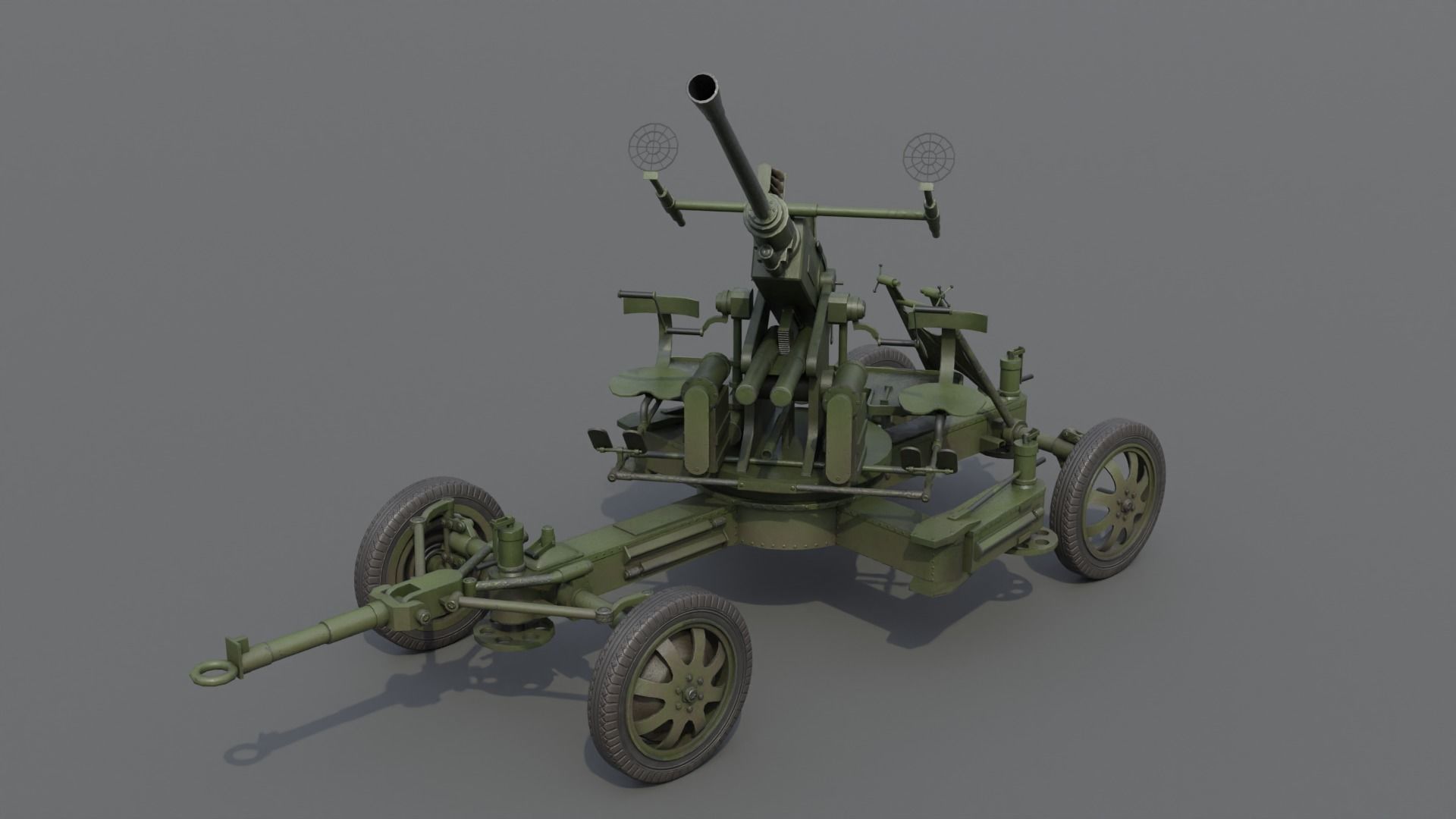 Bofors 40 mm Automatic Gun L-60 Low-poly 3D model_6