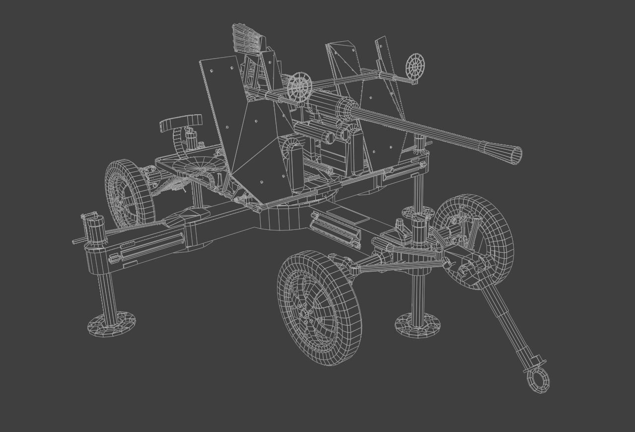 Bofors 40 mm Automatic Gun L-60 Low-poly 3D model_13