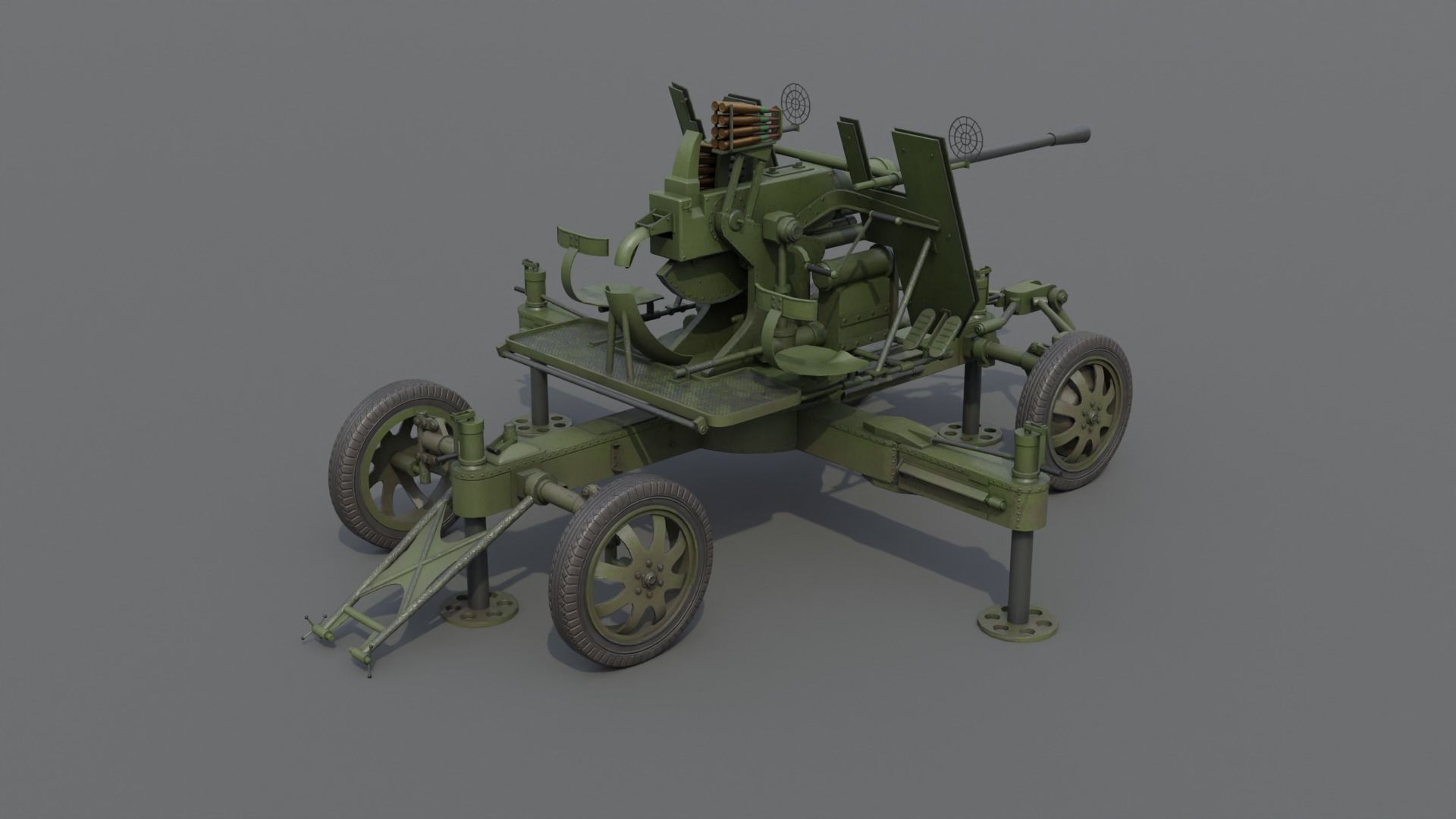 Bofors 40 mm Automatic Gun L-60 Low-poly 3D model_19