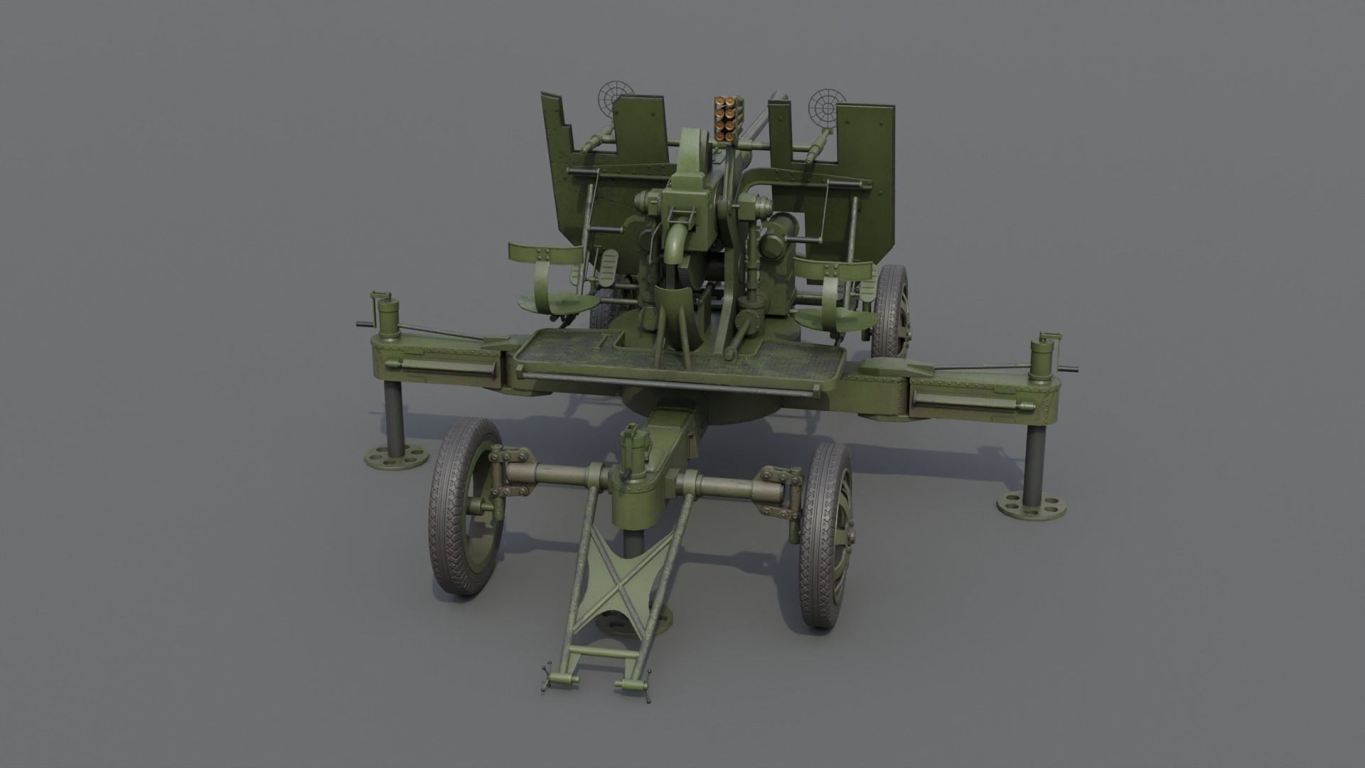 Bofors 40 mm Automatic Gun L-60 Low-poly 3D model_20
