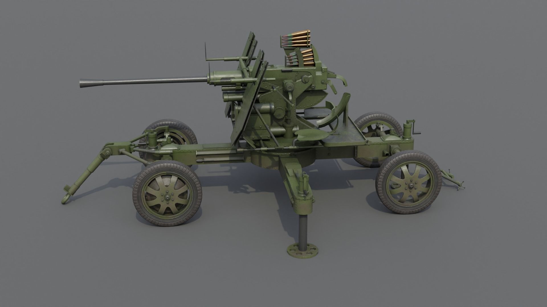 Bofors 40 mm Automatic Gun L-60 Low-poly 3D model_23