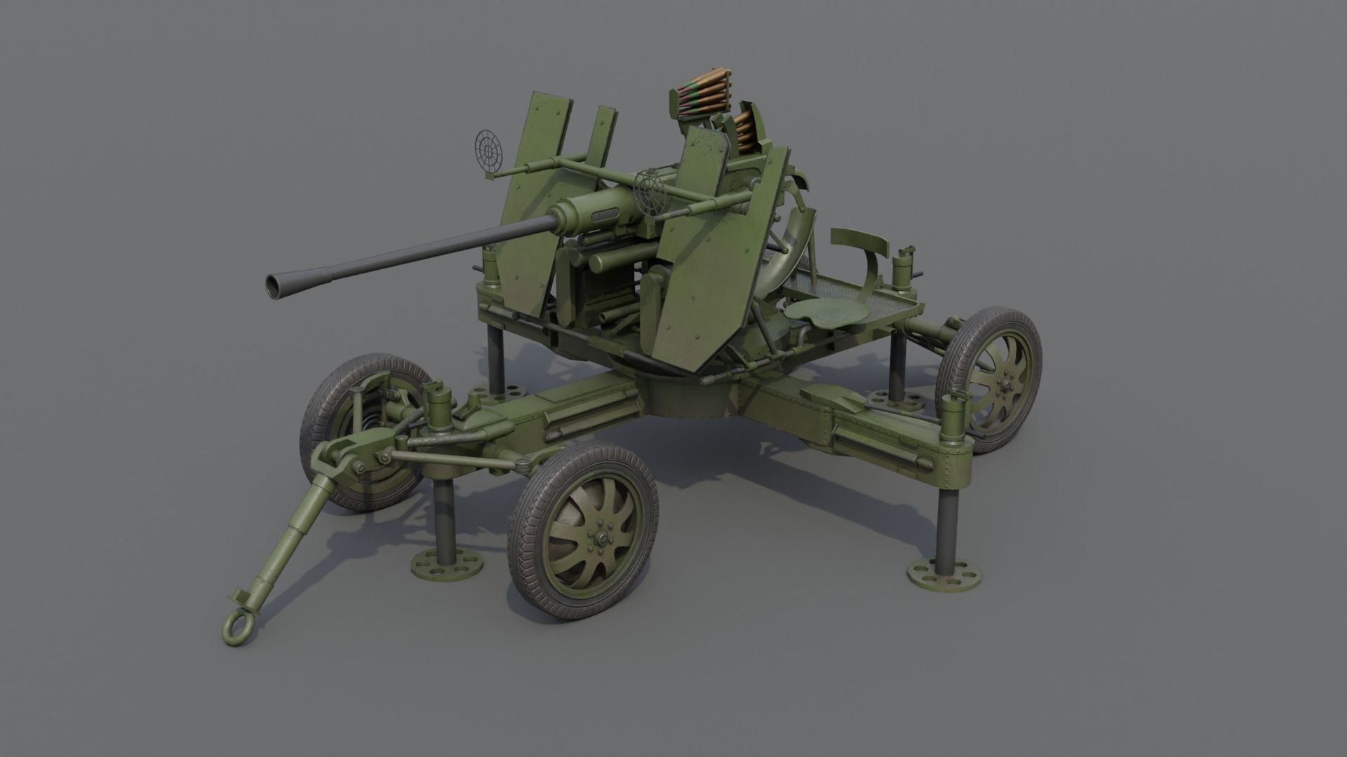Bofors 40 mm Automatic Gun L-60 Low-poly 3D model_24